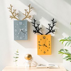 벽 시계 거실 북유럽 사슴모형 시계 테이블 장식, 기타 회색 육각형 시계