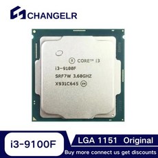 프로세서 코어 i39100F SRF6N 4 코어 4 스레드 LGA1151 CPU 14nm 3642GHz 6Mb L3 i3 9100F LGA1151 - i39100