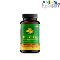 미국 Animal Necessity 반려동물 눈건강 Ocu-GLO Powder Blend Vision Medium & Large Dog Supplement 90캡슐, 1개