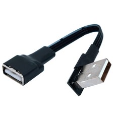 USB 2.0 A 수-암 90 각도 연장 어댑터 케이블 USB2.0 수-암 오른쪽 왼쪽 아래 위 검정색 케이블 10cm 20cm 50cm, 41.1M - AMST1-AF - 이미지 1