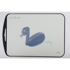Maison de Nuri TPU 향균 도마 아트 도마 국산 BPA FREE Non-Slip 칼집 나지 않는 양면 디자인 도마, 1개, 남색오리, 보라펭귄