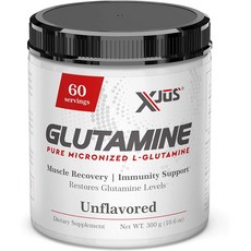 Xjus Micronized L-Glutamine 엑스저스 L-글루타민 파우더 아미노산 근육량 유지 단백질 공급 세포의 건강 유지, 300 g, 300g, 1개
