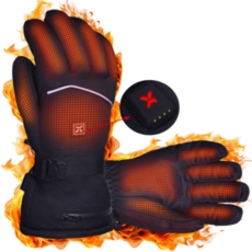 디어히트 양면 발열 장갑 열선 방한 온열 충전식 배터리 등산 스키 라이딩, 남성용 블랙
