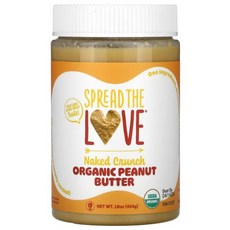 스프레드더러브 오가닉 피넛 버터 크런치 Organic Peanut Butter Naked Crunch, 454g, 1개