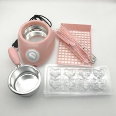 퐁듀세트 초콜릿 녹이는화로 DIY밀랍 용해 베이킹 기오토, T03-1구 핑크