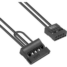 ITX 마더보드 메인보드 노트북용 JMT 9핀 USB 어댑터-SATA SDD 2.5인치 전원 공급 케이블