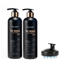 더모너스 블랙 새치커버 샴푸 500ml X 2개 (샴푸브러쉬 증정) 새치염색 흰머리염색
