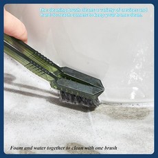 MIEDEON Crevice 클리닝 브러시 욕실 코너 클리닝 브러시 타일 클리닝 브러시 싱크 클리닝 브러시 다기능 핀셋 클리닝 도구 (그린+그레이 22.1cm(8.75인치))