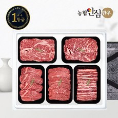 농협안심한우 [1/8(수) 순차출고][냉장] 1++등급 한우 선물세트 구이6호 2kg (등/채/안/부/갈), 1개