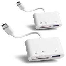 [2팩] 안드로이드용 SD 카드 리더기 마이크로 to USB 어댑터 카메라 메모리 리더기용 C PC 폰 패드용 Wansurs 리더기, [2팩] 안드로이드용 SD 카드 리더기, 마이크로 to, 2개