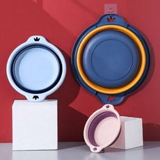 접이식대야 [2개묶음] 대야중형 세수대야 바스켓 폴딩 세숫대야 접이식 IW8E95CC, 1개, 스카이블루(b)