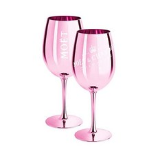 Moet Chandon 샴페인 글라스 핑크 로제 Ibiza Imperial 코스터 2세트