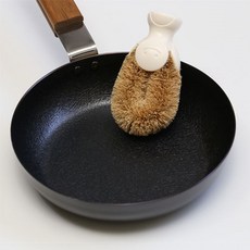 오시요마켓 일본 천연 야자모 스탠드 키친 브러쉬 세척솔 후라이팬솔, 1개, 단일