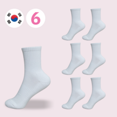 비바슈슈 여성용 쿠션감 폭발하는 진짜 스포츠 무지 중목 양말 6켤레 바슈슈 여성용 더블 쿠션 러닝 스포츠 무지 중목 양말 6켤례 (230~250mm)