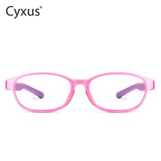 Cyxus 키즈 블루 라이트 차단 컴퓨터 안경 100% UV 보호 안티 방사선 초경량 실리콘 안경 6-15세 남아 여아용 스프링 경첩 6800