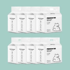  퍼피럽 프리미엄 강아지 두꺼운 패드 대형 고흡수 80g, 8팩, 20매 