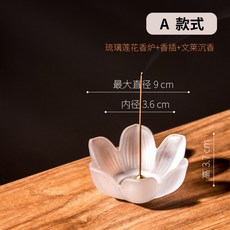 향로 촛대 향피우기 소형 인센스 향꽃이 연잎 불교 연꽃 향받침 향꽂이 미니, 작은연꽃향기+[쑥실향 20g], 1개