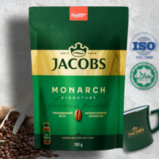 Jacobs Monarch Премиум молотый растворимый кофе, 130 г