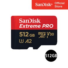 샌디스크 익스트림 프로 마이크로SD카드 SDSQXCY, 512GB