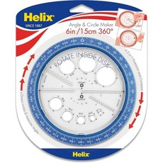 Helix Angle 및 Circle Maker(통합 원 템플릿 포함) 360도 6인치/15cm 다양한 색상(36002)