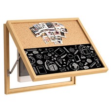  배전함가리개 두꺼비집 메모보드 칠판 차단기 커버, 외경 75cmX65cm(65X50 커버 가능), 아래에서 위로, 원목프레임+반칠판+반소프트보드 