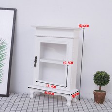 약장 우드 수납함 원목 빈티지 미니 고가구 인테리어 엔틱가구 미니서랍장 진열장, 화이트 2칸, 1개