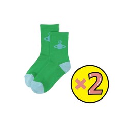비비안 웨스트우드 ORB 스포티리브 크루삭스 그린 블루 곱하기2 크기(FREE) 22.5~24.5cm 일본 선물