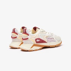 LACOSTE MEN'S L003 NEO CONTRASTED ACCENT SNEAKERS 47SMA0097 WHITE/RED 286