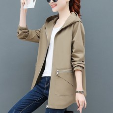 현우몰 9E6L1J2B 여성 트렌치 코트 미디 중년 40대 빅시이즈 봄 가을