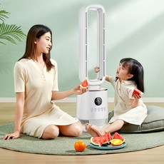 날개없는 타워팬 선풍기 12단 무풍 저소음 무소음 타워형 스탠드 리모컨 타워형선풍기 터치 선풍기, 흰색, 1개