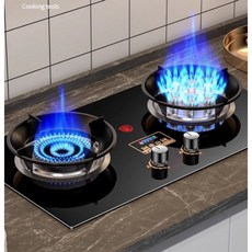 가정용 LPG 터보 고화력 유럽식 가스렌지 중식 레인지, 도시가스, 02.블랙 2구 LPG전용