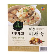 bibigo 풍성한 버섯과야채 버섯야채죽 (총450gx4입)x1, 1세트