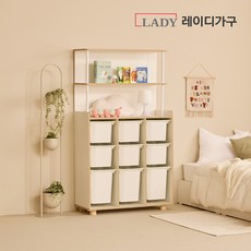 레이디가구 키디 3열 바구니 수납장_다리형, 화이트