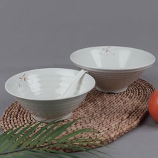 안개꽃 멜라민 면기 시리즈 예쁜그릇 한식 업소용 식기 연마블 (라면기 우동그릇), 52)안개꽃 우동기(6559)