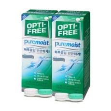 옵티프리 퓨어모이스트 렌즈 세정액 300ml x 2p + 렌즈 케이스 2p 세트, 1세트