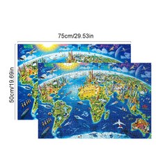 퍼즐 10000 5000 1000 500 2020 새로운 드롭 샵. 1000 개/갑 World Landmarks Map Puzzle Wood Jigsaw 성인, 한개옵션0, 한개옵션1 - map2020