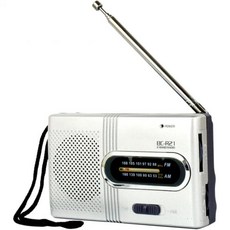 BC-R21 미니 라디오 휴대용 AM FM 망원 안테나 포켓 월드 리시버 스피커 배터리 작동 실리버 없음 소형, Bc-r21 Radio
