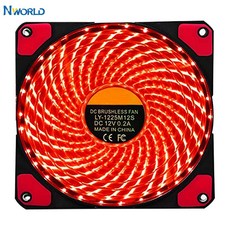 120mm PC 컴퓨터 케이스 팬 히트 싱크 쿨러 16dB 울트라 사일런트 33 led 방진 고무 12CM 팬 냉각|팬 & 쿨링|, 1개, 33LED Red, 단일
