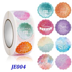 생일 사탕 가방 도장 웨딩 파티 장식 DIY 카드 발렌타인 데이 선물 상자 태그 감사합니다 하트 스티커 500 개, 5 Rolls, JE004, 5개