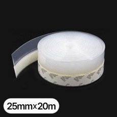 20m 투명 문풍지 틈새 문틈 바람 막이 창문 틈막이 현관문 방문 실리콘 풍지판 현관 창틀 벌레 차단 접착, R99548A, 25mm-20m, 1개