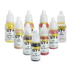 이쁘지나 지세븐(G7) 액상 타입 색소 머신전용 반영구 문신 색소, 컬러매칭에센스