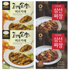 (2+2) 고베식당 비프카레 약간매운맛 160g x 2개 & 청정원 삼선짜장 180g x 2개