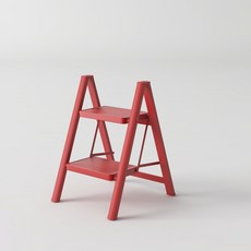 코끼리리빙 가정용 접이식 사다리 A11 2단 3단 4단, 레드, 1개