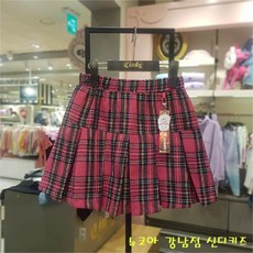 신디키즈체크스커트