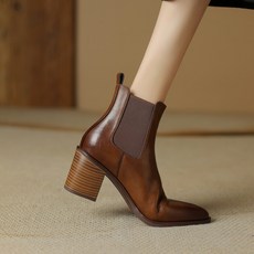 빈티지 앵클 부츠 스틸레토 힐 원샷