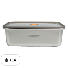 레벤호프 전자레인지 스텐 밀폐용기 직사각 2300ml, 1개입, 1개