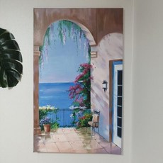 [qq 핸드메이드 인테리어그림액자53x65cm/캔버스그림/캔버스액자 /인테리어소품/고급진그림 /풍경아크릴화/ 공예품 크리에이터스 아트픽샵 액세서리 인테리어, YT_상품선택_ㅇ)