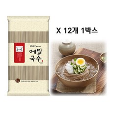 봉평촌 국내산 메밀국수 막국수 소바 냉모밀 메밀면 1kg 12개 1박스