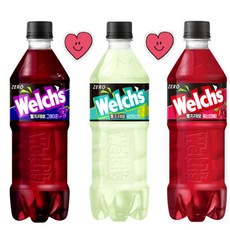 농심 웰치스 제로 포도 8개 + 샤인머스켓 8개 + 체리스트로베리 8개 600ml 총 24개