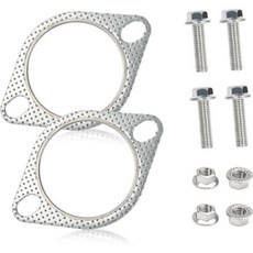 IHOTDER 인테이크 파이프 오픈필터 인테이크파이프 배기 볼트 4개가 장착된 2PCS 2 자동차 매니폴드 개스킷 개스킷은 조인트를 안정적으로 유지하고 범용 부품 액세서리는 대, 2 inch